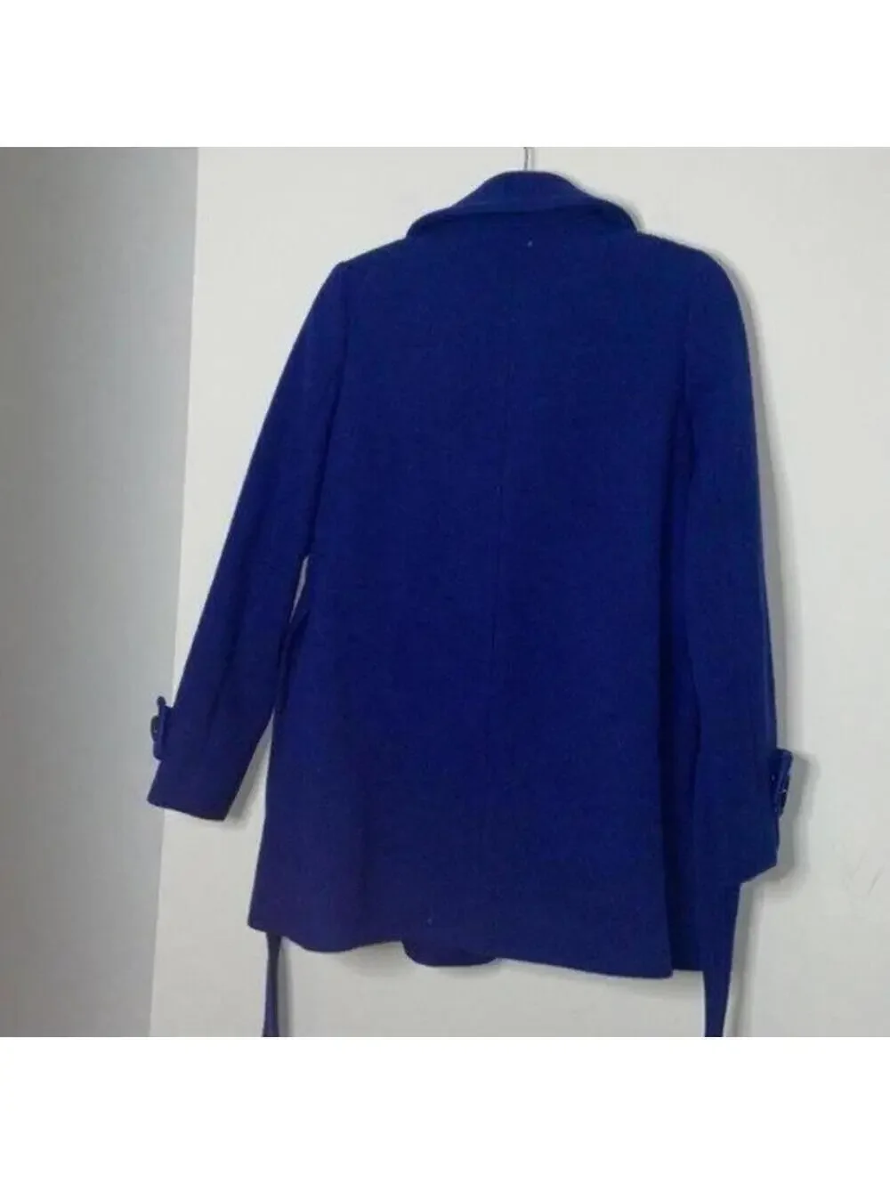 J Crew Button Up Wool Blend Royal Blue Blazer Coat Jacket